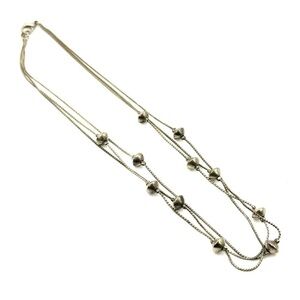 Layered Silver Tone Ball Necklace | N145